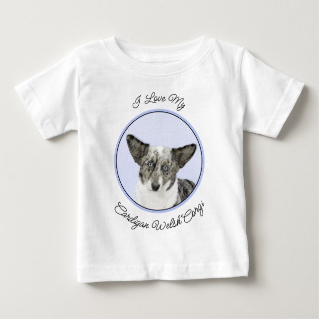 Camiseta De Bebé Pintura de Cardigan Welsh Corgi - Arte Perro Origi (Anverso)