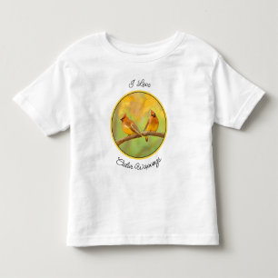 Camiseta De Bebé Pintura de cedro Waxwing - Arte de perro original