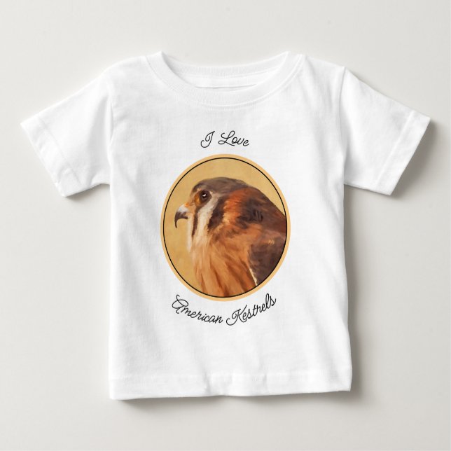 Camiseta De Bebé Pintura de cernícalo estadounidense - Arte de pája (Anverso)