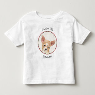 Camiseta De Bebé Pintura de Chihuahua - Arte Perro Original.