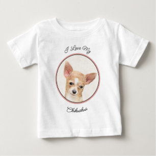 Camiseta De Bebé Pintura de Chihuahua - Arte Perro Original.
