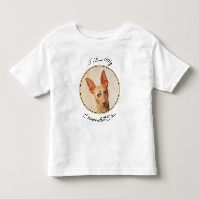 Camiseta De Bebé Pintura de Cirneco dell'Etna - Arte de perros orig (Anverso)