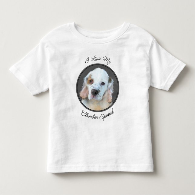 Camiseta De Bebé Pintura de Clumber Spaniel - Arte de Perro Origina (Anverso)