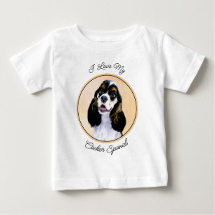 Camiseta De Bebé Pintura de Cocker Spaniel (Parti) - Arte Perro Ori