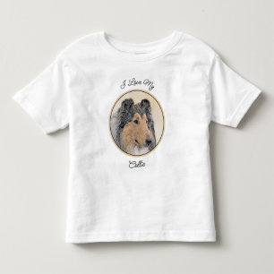 Camiseta De Bebé Pintura de Collie (Áspero) - Arte de Perro Origina
