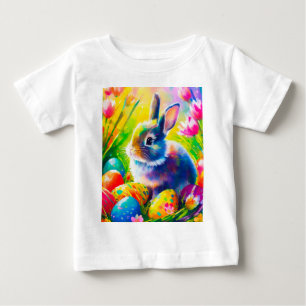 Camiseta De Bebé Pintura de conejito de Pascua Bebé-91451