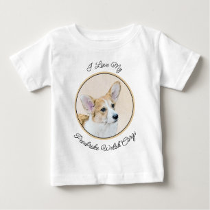 Camiseta De Bebé Pintura de Corgi galés de Pembroke - Arte Perro Or