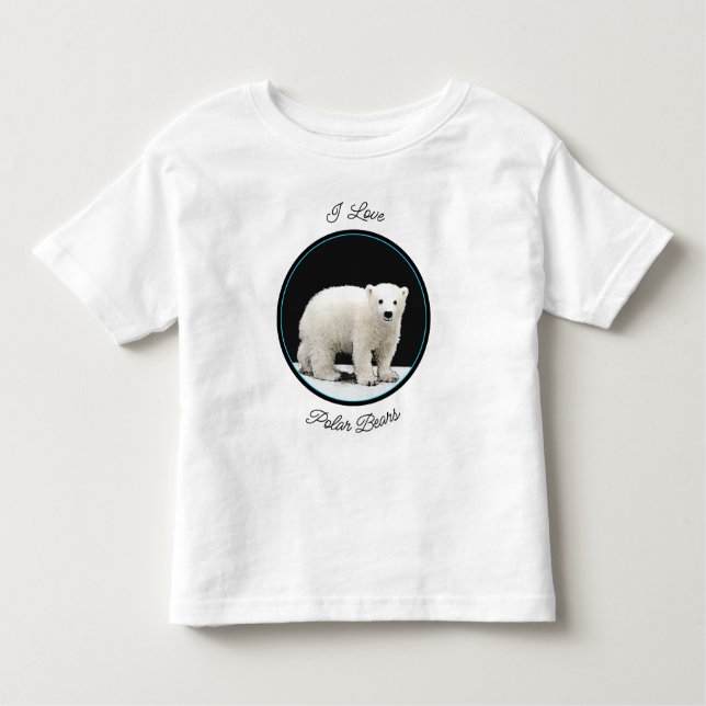 Camiseta De Bebé Pintura de cubo de oso polar - Arte original de vi (Anverso)