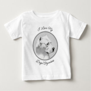Camiseta De Bebé Pintura de Dogo Argentino - Arte original del perr