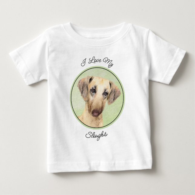 Camiseta De Bebé Pintura de eslúpulos - Arte de perro original lind (Anverso)