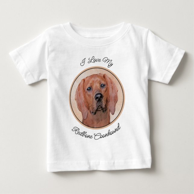 Camiseta De Bebé Pintura de esquinas rojas - Arte de perros origina (Anverso)