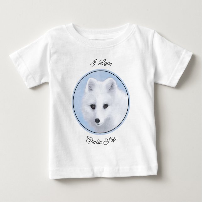 Camiseta De Bebé Pintura de Fox Ártica - Arte de Vida Silvestre Ori (Anverso)