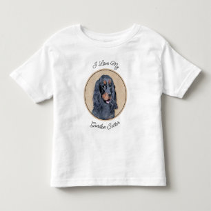 Camiseta De Bebé Pintura de Gordon Setter - Arte de Perro Original.