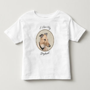 Camiseta De Bebé Pintura de Greyhound - Arte de perros original muy
