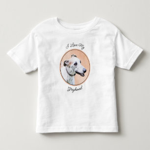 Camiseta De Bebé Pintura de Greyhound - Arte de perros original muy