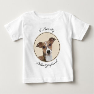 Camiseta De Bebé Pintura de Greyhound italiana - Arte Perro Origina