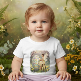Camiseta De Bebé Pintura de huevo de hada de Pascua Primavera