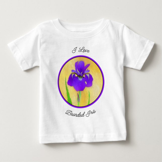 Camiseta De Bebé Pintura de iris morado - Arte de flores original (Anverso)