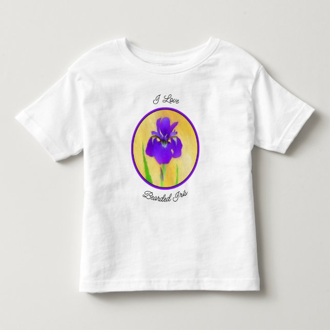 Camiseta De Bebé Pintura de iris morado - Arte de flores original (Anverso)