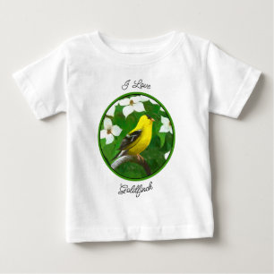 Camiseta De Bebé Pintura de Jilguero - Arte Original de Perro Lindo