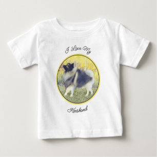 Camiseta De Bebé Pintura de Keeshond Aspen - Arte de perro original