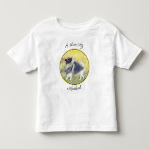 Camiseta De Bebé Pintura de Keeshond Aspen - Arte Perro Original Cu