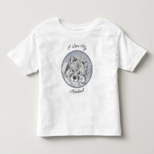 Camiseta De Bebé Pintura de Keeshond Beth - Arte de Perro Original.
