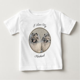 Camiseta De Bebé Pintura de Keeshond Brothers - Arte Perro Original