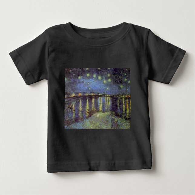 Camiseta De Bebé Pintura de la noche estrellada de Van Gogh (Anverso)