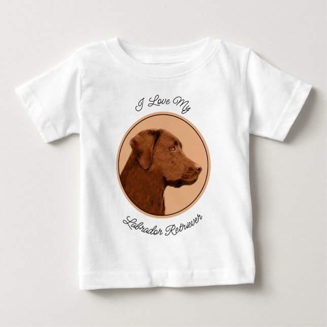 Camiseta De Bebé Pintura de Labrador Recuperador (Chocolate) - Arte (Anverso)