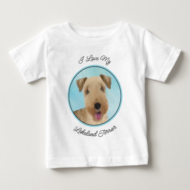 Camiseta De Bebé Pintura de Lakeland Terrier - Arte de Perro Origin (Anverso)