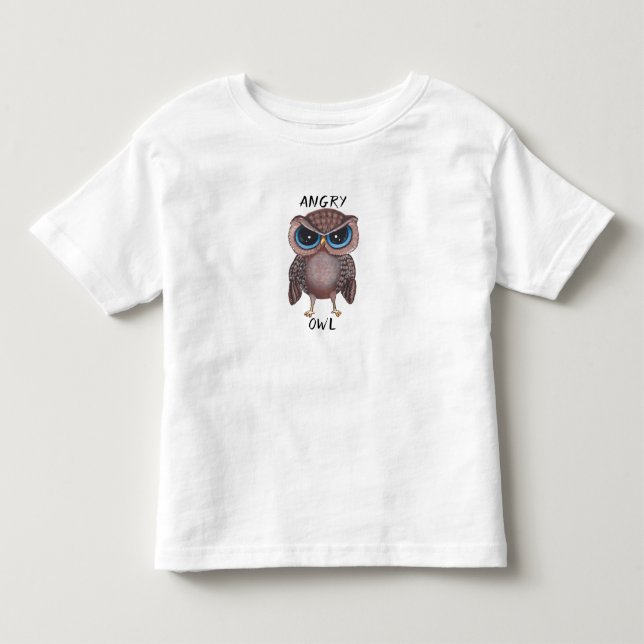 Camiseta De Bebé Pintura De Lechuza Enfadada Por SilverLeaf (Anverso)
