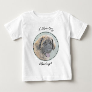 Camiseta De Bebé Pintura de Leonberger - Arte de Perro Original.
