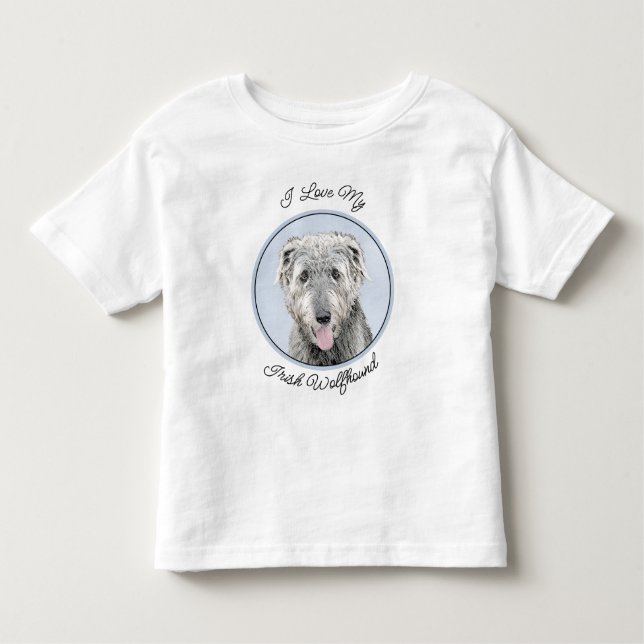 Camiseta De Bebé Pintura de lobo irlandesa - Arte de perro original (Anverso)