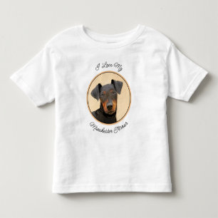 Camiseta De Bebé Pintura de Manchester Terrier Arte Animal Original