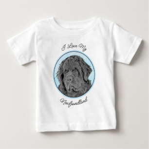 Camiseta De Bebé Pintura de Newfoundland - Cute original Dog Art