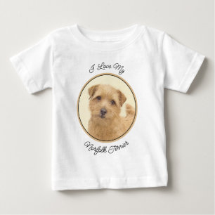 Camiseta De Bebé Pintura de Norfolk Terrier - Arte Original de Perr