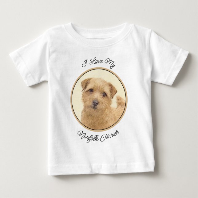 Camiseta De Bebé Pintura de Norfolk Terrier - Arte Perro Original (Anverso)