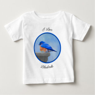 Camiseta De Bebé Pintura de pájaro azul - Arte original de aves
