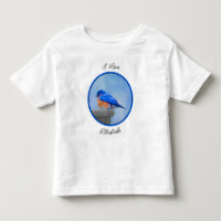 Pintura de pájaro azul - Arte original de aves