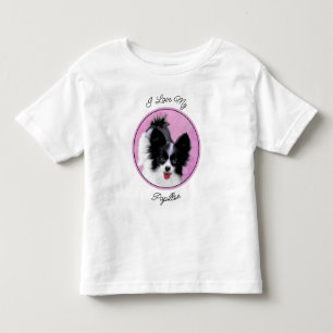 Camiseta De Bebé Pintura de Papillon (blanco y negro) - Arte de per