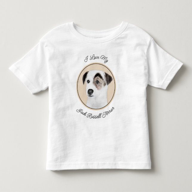 Camiseta De Bebé Pintura de Parson Jack Russell Terrier - Arte de P (Anverso)