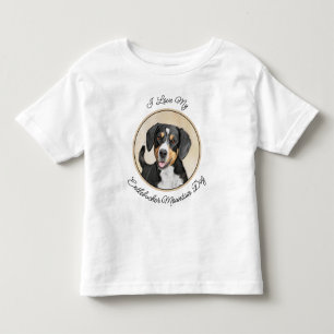 Camiseta De Bebé Pintura de Perro de la Montaña Entlebucher Arte Pe