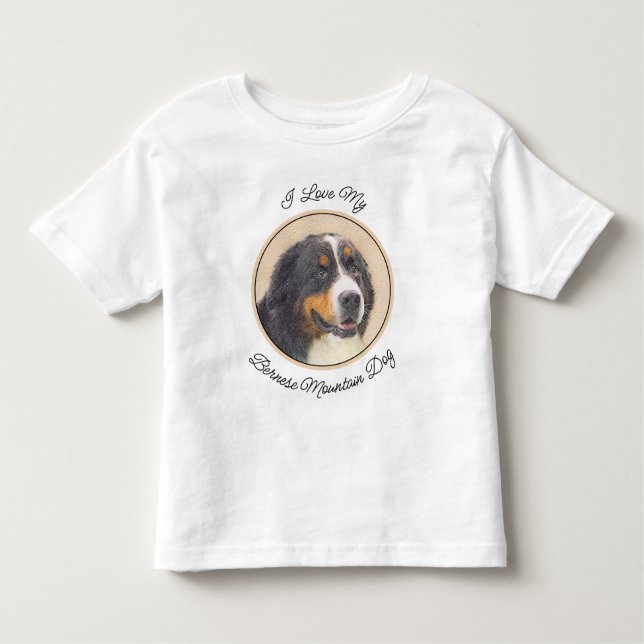 Camiseta De Bebé Pintura de perro de montaña de Bernese - Arte de p (Anverso)