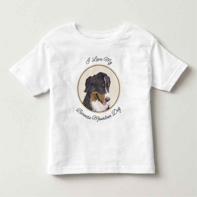 Camiseta De Bebé Pintura de perro de montaña de Bernese - Arte de p (Anverso)