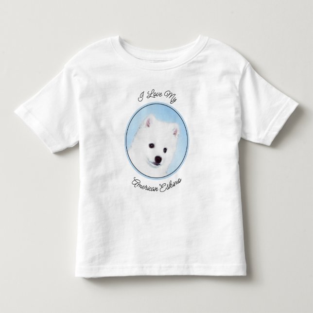 Camiseta De Bebé Pintura de perro esquimal estadounidense - Arte de (Anverso)