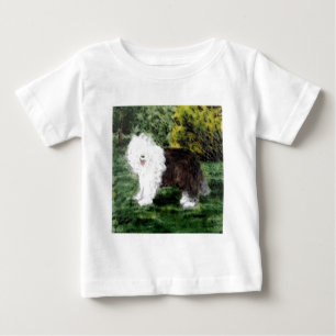 Camiseta De Bebé Pintura de perro pastor en inglés