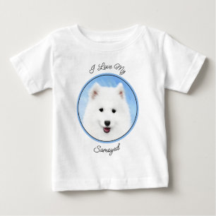 Camiseta De Bebé Pintura de pimienta de Samoyed - Arte Perro Origin