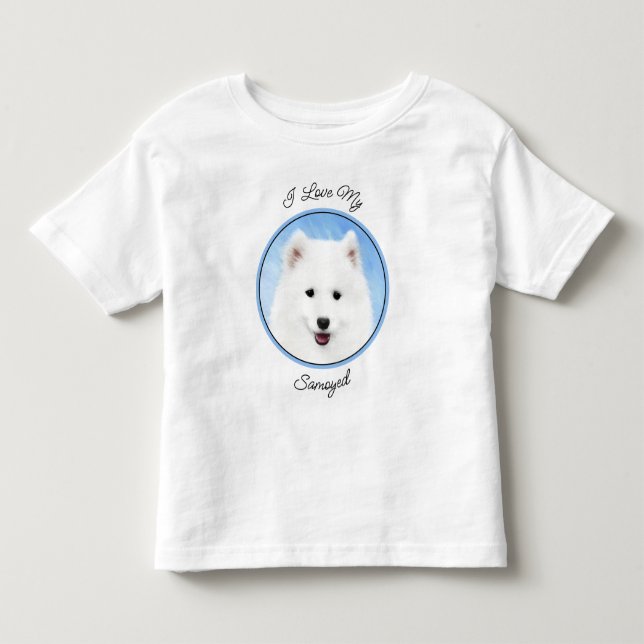 Camiseta De Bebé Pintura de pimienta de Samoyed - Arte Perro Origin (Anverso)