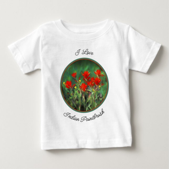 Camiseta De Bebé Pintura de pincel indio - Arte de flores original (Anverso)